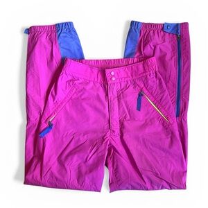 Patagonia Women’s Sz XS Vintage 80s Neon Pink Snowboarding Skiing Pants USA Made